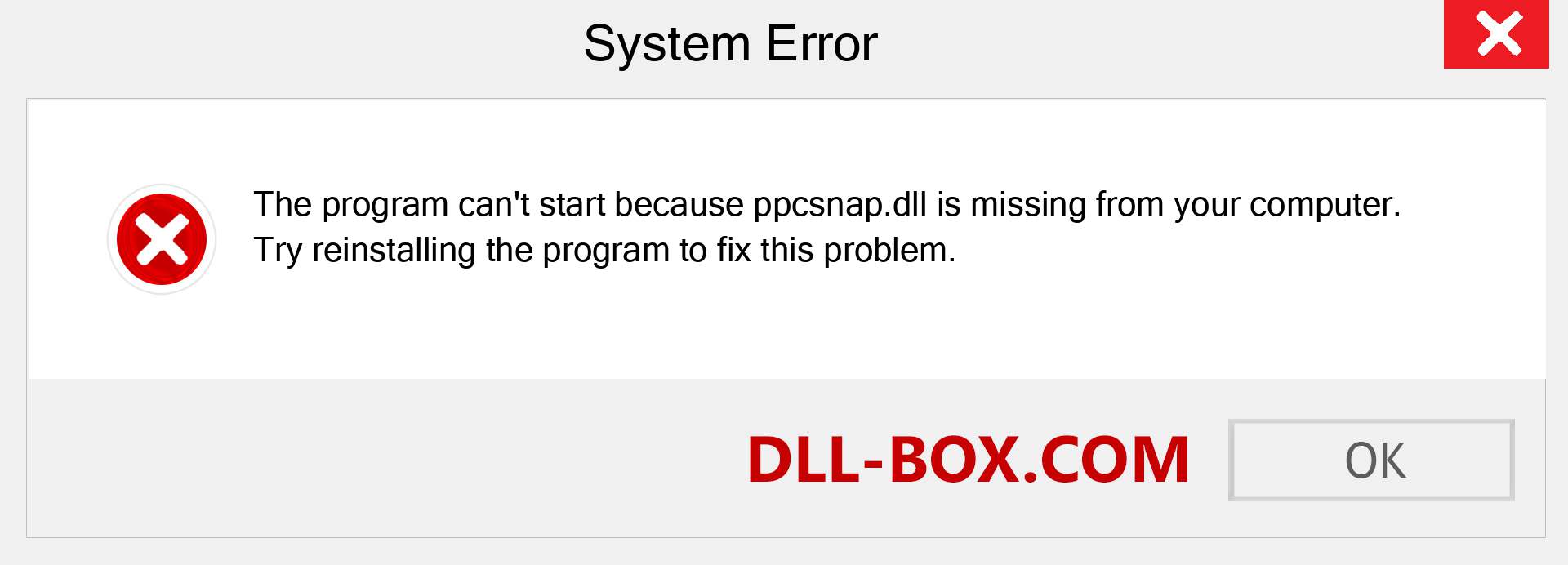  ppcsnap.dll file is missing?. Download for Windows 7, 8, 10 - Fix  ppcsnap dll Missing Error on Windows, photos, images
