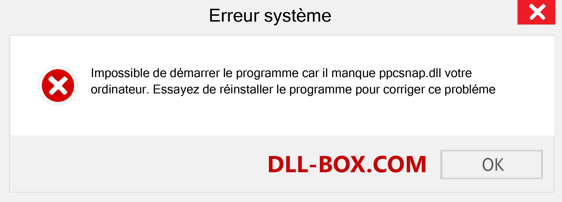 Le fichier ppcsnap.dll est manquant ?. Télécharger pour Windows 7, 8, 10 - Correction de l'erreur manquante ppcsnap dll sur Windows, photos, images